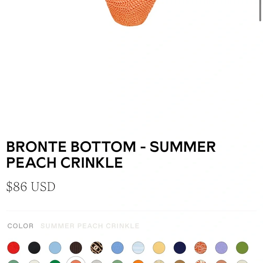 Monday Swimwear Crinkle Peach Bikini Set Size Small